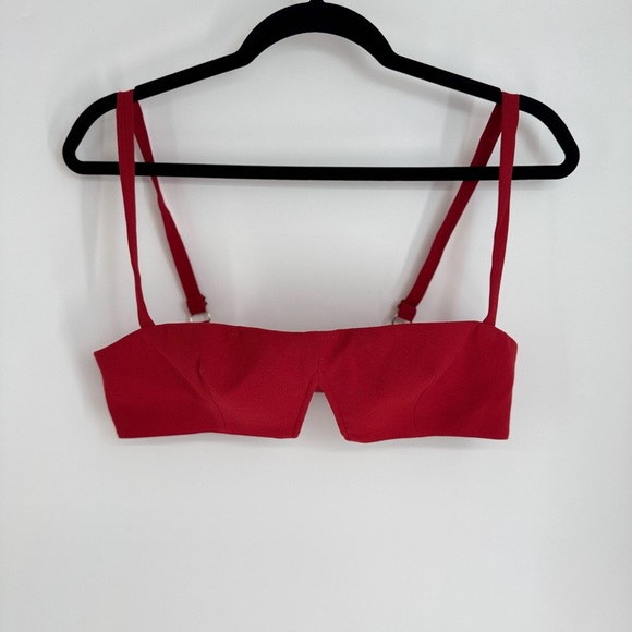 House of CB London Cropped Red Going Out Spaghetti Adjustable Strap Micro Top - Picture 1 of 3